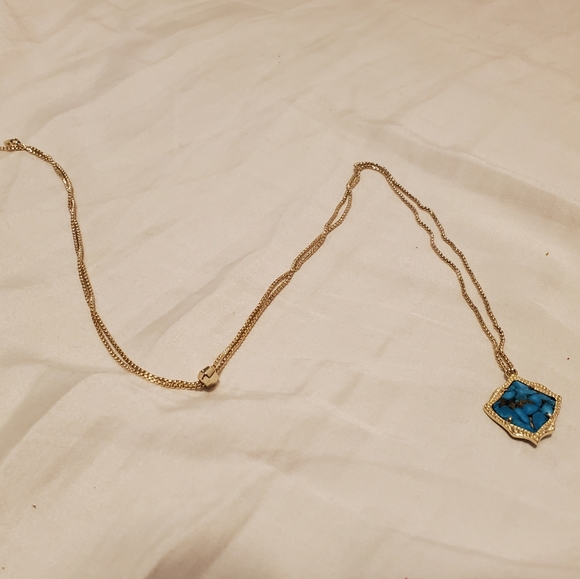 Kendra Scott Kacey Bronze Veined Turquoise Necklace - Picture 3 of 3